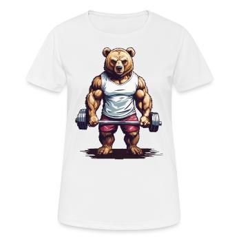 Power Bear Bodybuilding Weight Training Motivation - Women's Breathable T-Shirt - white - Front - AI Model Female 172 dark (172cm)