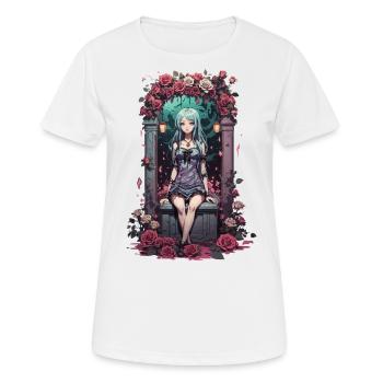 Anime gothique fille victorien esthétique florale - T-shirt respirant Femme - blanc - Devant - AI Model Female 172 dark (172cm)
