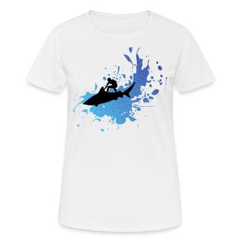Surfez sur la vague ! - T-shirt respirant Femme - blanc - Devant - AI Model Female 172 dark (172cm)