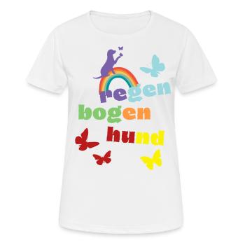 Regenbogenhund - Trauer ums Haustier - Freund - Frauen T-Shirt atmungsaktiv - Weiß - Vorne - AI Model Female 172 dark (172cm)