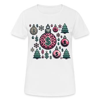 Christmas Baubles Dollar Symbols - Women's Breathable T-Shirt - white - Front - AI Model Female 172 dark (172cm)