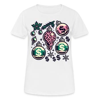 Weihnachtlicher Geldregen Dekor - Frauen T-Shirt atmungsaktiv - Weiß - Vorne - AI Model Female 172 dark (172cm)