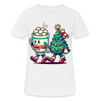Fröhliche Weihnachten Retro Stil - Frauen T-Shirt atmungsaktiv - Weiß - Vorne - AI Model Female 172 dark (172cm)