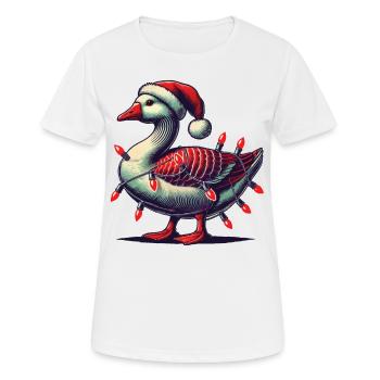 Christmas Funny Clumsy Goose - Women's Breathable T-Shirt - white - Front - AI Model Female 172 dark (172cm)