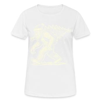Weihnachtlicher Bigfoot Mit Tannenbaum - Frauen T-Shirt atmungsaktiv - Weiß - Vorne - AI Model Female 172 dark (172cm)