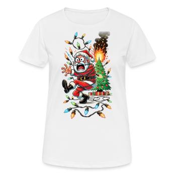 Père Noël Électrocution Chaos Désastre - T-shirt respirant Femme - blanc - Devant - AI Model Female 172 dark (172cm)