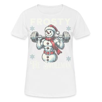 Frosty Der Muskelmann Schneemann Fitness - Frauen T-Shirt atmungsaktiv - Weiß - Vorne - AI Model Female 172 dark (172cm)