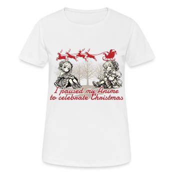 Anime Christmas Kawaii Style - Women's Breathable T-Shirt - white - Front - AI Model Female 172 dark (172cm)