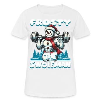Frosty Der Muskelmann Weihnachten Fitness - Frauen T-Shirt atmungsaktiv - Weiß - Vorne - AI Model Female 172 dark (172cm)