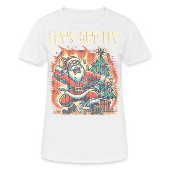Drôle de Père Noël brûle Let’s Get Lit - T-shirt respirant Femme - blanc - Devant - AI Model Female 172 dark (172cm)
