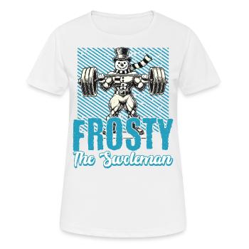 Frosty Der Muskelmann Gym Humor Design - Frauen T-Shirt atmungsaktiv - Weiß - Vorne - AI Model Female 172 dark (172cm)