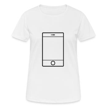 Mobile Smartphone Écran Écran Icône Mobile - T-shirt respirant Femme - blanc - Devant - AI Model Female 172 dark (172cm)