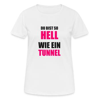 Lustiger Spruch Tunnel hell dunkel intelligent - Frauen T-Shirt atmungsaktiv - Weiß - Vorne - AI Model Female 172 dark (172cm)