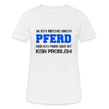 Pferd Manege reiten Hobby Sattel Verein zügel - Frauen T-Shirt atmungsaktiv - Weiß - Vorne - AI Model Female 172 dark (172cm)