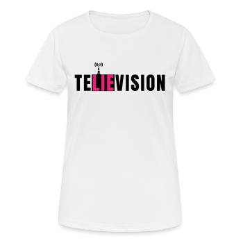 Cadeau de démonstration de résistance de mensonge de télévision médiatique - T-shirt respirant Femme - blanc - Devant - AI Model Female 172 dark (172cm)