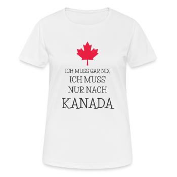 Kanada Berge Winter Flagge Nordamerika ahorn - Frauen T-Shirt atmungsaktiv - Weiß - Vorne - AI Model Female 172 dark (172cm)