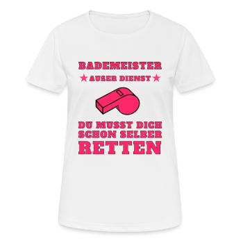 Bademeister Schwimmbad hallenbad freibad geschenk - Frauen T-Shirt atmungsaktiv - Weiß - Vorne - AI Model Female 172 dark (172cm)