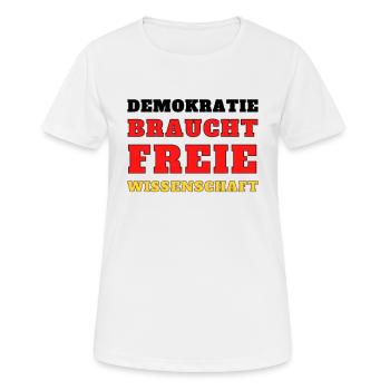 Demokratie Wissenschaft Grundrechte demo politik - Frauen T-Shirt atmungsaktiv - Weiß - Vorne - AI Model Female 172 dark (172cm)