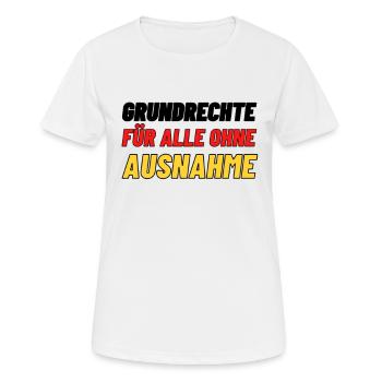 Grundrechte Meinungsfreiheit Demo politik wählen - Frauen T-Shirt atmungsaktiv - Weiß - Vorne - AI Model Female 172 dark (172cm)