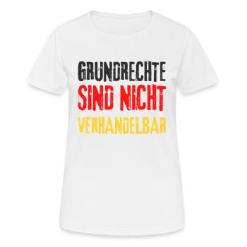 Politik Grundrechte Freiheit wählen Zensur demo - Frauen T-Shirt atmungsaktiv - Weiß - Vorne - AI Model Female 172 dark (172cm)