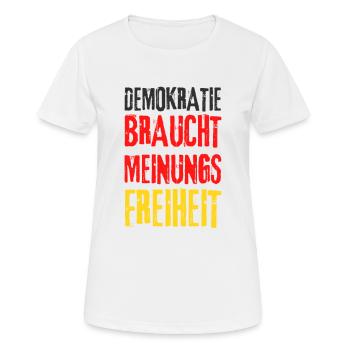 Politik Grundrechte Freiheit wählen Zensur demo - Frauen T-Shirt atmungsaktiv - Weiß - Vorne - AI Model Female 172 dark (172cm)