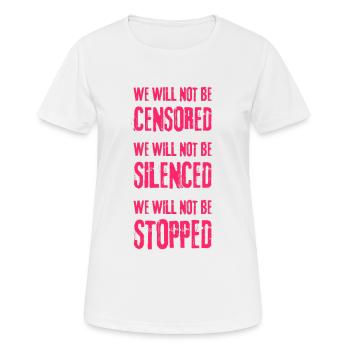 Protest Democracy resisted fundamental rights censorship - Women's Breathable T-Shirt - white - Front - AI Model Female 172 dark (172cm)