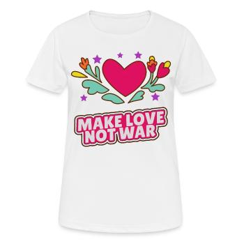 Make love not war - Women's Breathable T-Shirt - white - Front - AI Model Female 172 dark (172cm)