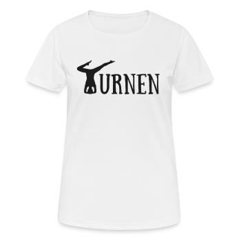 Turnen Turnerin gymnastik bodenturnen fitness - Frauen T-Shirt atmungsaktiv - Weiß - Vorne - AI Model Female 172 dark (172cm)