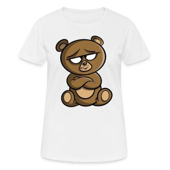 Sweet brown bear - offended brown bear teddy bear - Women's Breathable T-Shirt - white - Front - AI Model Female 172 dark (172cm)