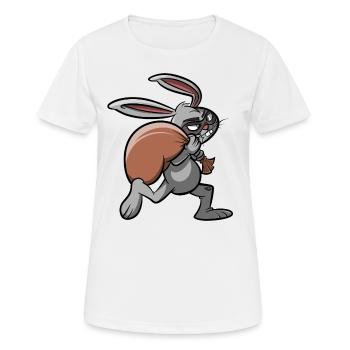 Voleur de banque - Lapin sur Raid Robbery Ganove - T-shirt respirant Femme - blanc - Devant - AI Model Female 172 dark (172cm)