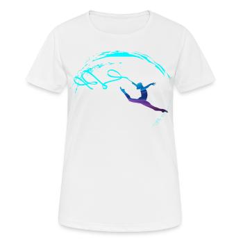 Gymnastique rythmique - T-shirt respirant Femme - blanc - Devant - AI Model Female 172 dark (172cm)