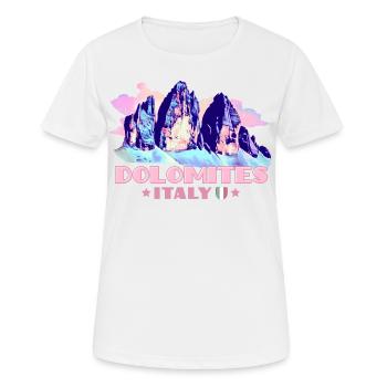 Dolomites Dolomites Souvenirs Randonnée Trois Pics - T-shirt respirant Femme - blanc - Devant - AI Model Female 172 dark (172cm)