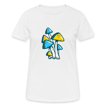 Mushroom PSY Mushrooms Psytrance Psychedelic Techno Music - Women's Breathable T-Shirt - white - Front - AI Model Female 172 dark (172cm)