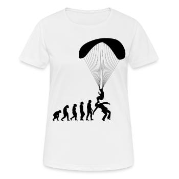 Evolution Paragliding Paraglider Gleitschirm Shirt - Frauen T-Shirt atmungsaktiv - Weiß - Vorne - AI Model Female 172 dark (172cm)