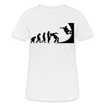 Evolution Skater Skateboard Skate halfpipe - T-shirt respirant Femme - blanc - Devant - AI Model Female 172 dark (172cm)