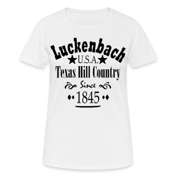 Luckenbach Texas Hill 1845 - Frauen T-Shirt atmungsaktiv - Weiß - Vorne - AI Model Female 172 dark (172cm)