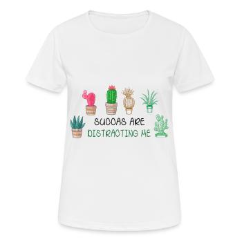 Sukkulenten Lenken Mich Ab Pflanze Hobby Botanisch - Frauen T-Shirt atmungsaktiv - Weiß - Vorne - AI Model Female 172 dark (172cm)