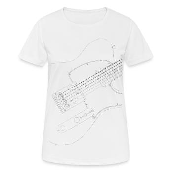 guitare Tele noire - T-shirt respirant Femme - blanc - Devant - AI Model Female 172 dark (172cm)