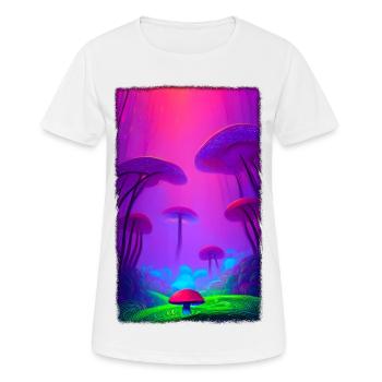 Pilz Vertikaler Wald 2 - Frauen T-Shirt atmungsaktiv - Weiß - Vorne - AI Model Female 172 dark (172cm)