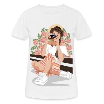 Sira - Frauen T-Shirt atmungsaktiv - Weiß - Vorne - AI Model Female 172 dark (172cm)