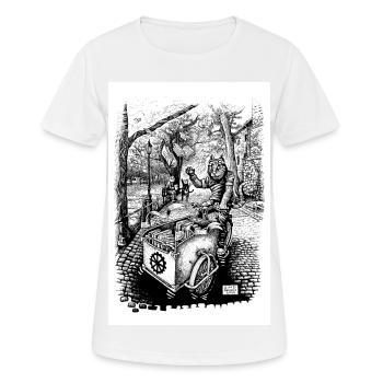 Inzwischen in Krakau [Poland] - Frauen T-Shirt atmungsaktiv - Weiß - Vorne - AI Model Female 172 dark (172cm)