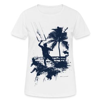 Kitesurf monochrome bleu - T-shirt respirant Femme - blanc - Devant - AI Model Female 172 dark (172cm)