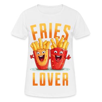 french fries love frieze lover frits face - Women's Breathable T-Shirt - white - Front - AI Model Female 172 dark (172cm)