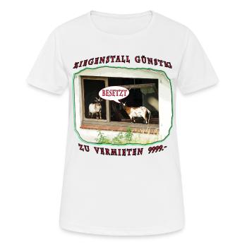 Wohnung Ziegenstall Satire schöner wohnen Satire - Frauen T-Shirt atmungsaktiv - Weiß - Vorne - AI Model Female 172 dark (172cm)