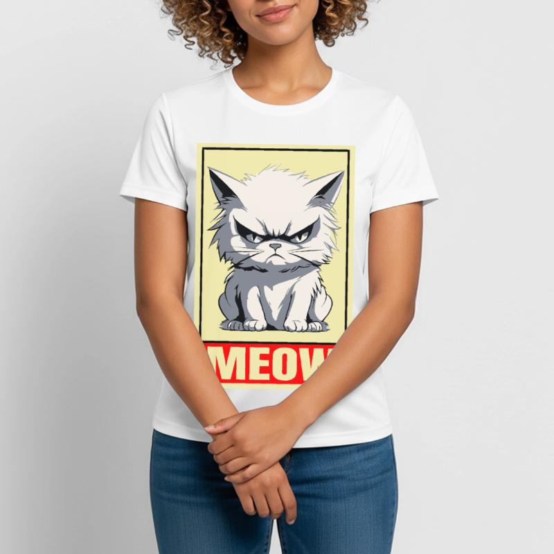 Cat Meow Grumpy Grumpy Grumpy Funny Women's Breathable T-Shirt
