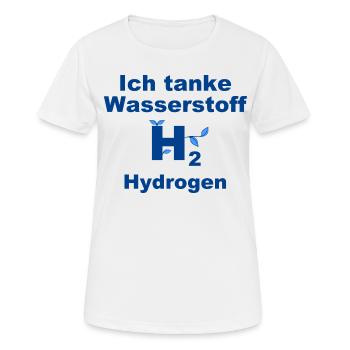 Ich tanke Wasserstoff H2 Hydrogen - Frauen T-Shirt atmungsaktiv - Weiß - Vorne - AI Model Female 172 dark (172cm)