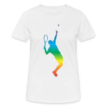 Tennis - Frauen T-Shirt atmungsaktiv - Weiß - Vorne - AI Model Female 172 dark (172cm)