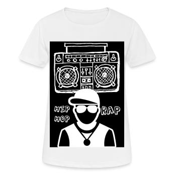 LE RAPPEUR et le système de son - T-shirt respirant Femme - blanc - Devant - AI Model Female 172 dark (172cm)