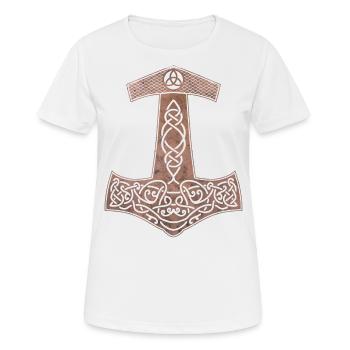 Hammer from Thor Mjölnir copper Viking gift - Women's Breathable T-Shirt - white - Front - AI Model Female 172 dark (172cm)
