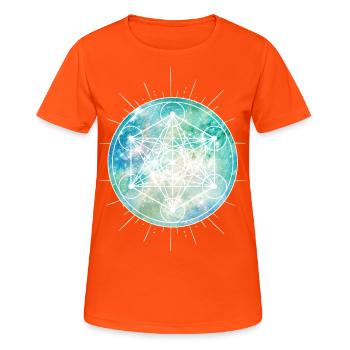 Celtic SYMBOLS - Metatron - Celts - Women's Breathable T-Shirt - neon orange - Front - AI Model Female 172 dark (172cm)